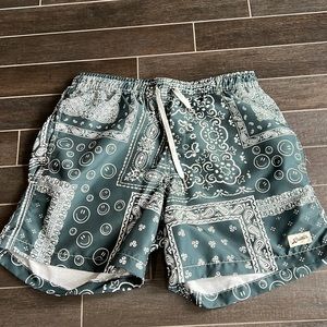 Bather Green Graphic Swim Shorts